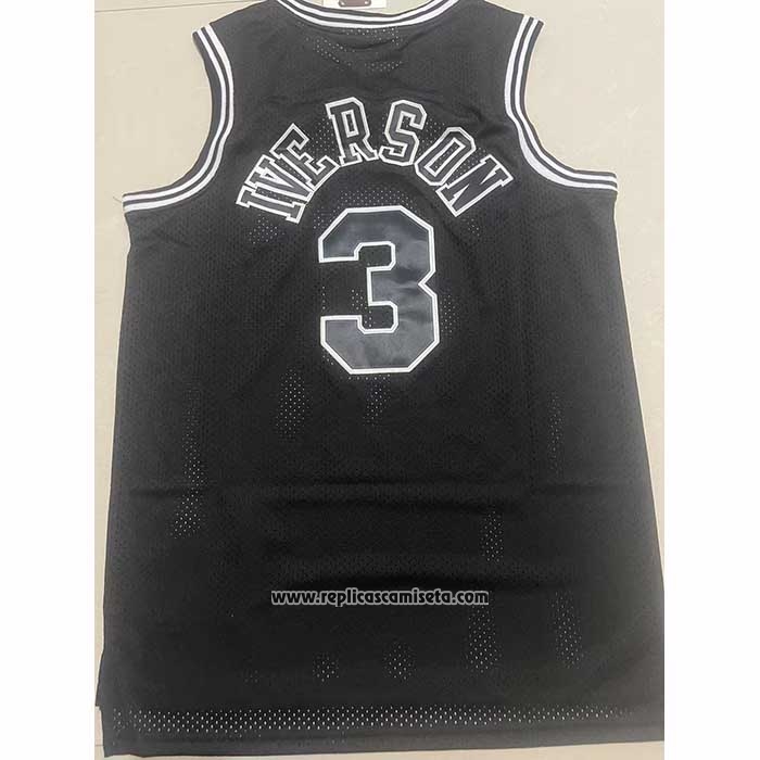 Camiseta Philadelphia 76ers Allen Iverson NO 3 Mitchell & Ness 1997-98 Negro1